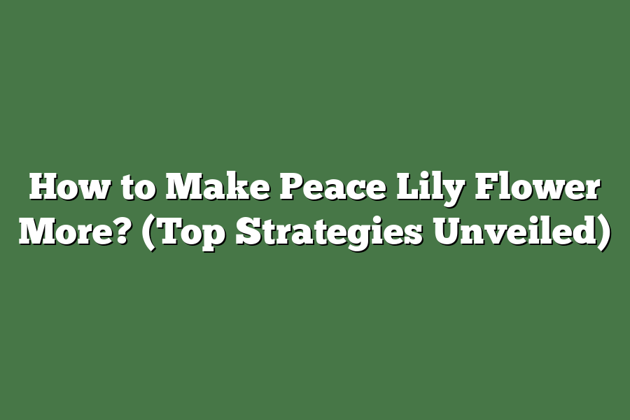 How to Make Peace Lily Flower More? (Top Strategies Unveiled)