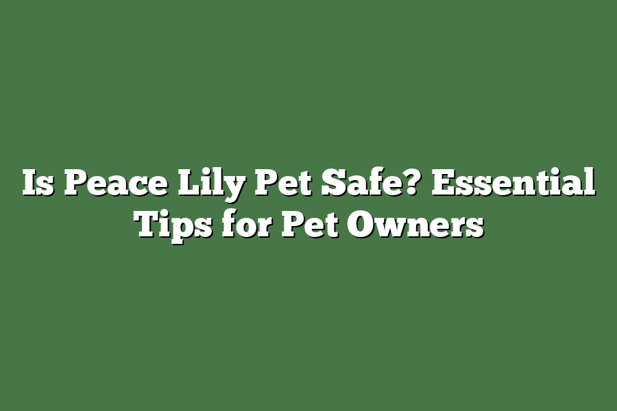 Is Peace Lily Pet Safe? Essential Tips for Pet Owners